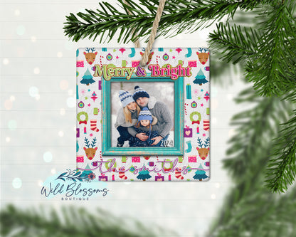 Merry And Bright Personalized Photo Ornament