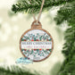 Merry Christmas Floral Frame Christmas Ball Personalized Ornament