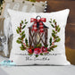 Merry Christmas Rustic Lantern Holly Berry Floral Wreath Personalized Pillow Cover