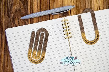 Men's Leather Look Scripture Paper Clip Bookmarks - 5 Designs to Choose From