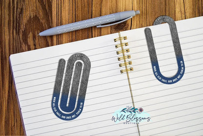 Men's Leather Look Scripture Paper Clip Bookmarks - 5 Designs to Choose From