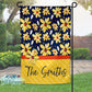 Navy and Yellow Daisy Floral Personalized Garden Flag