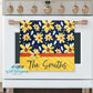 Navy and Yellow Daisy Floral Personalized Kitchen Towel