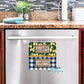 Navy Lemon Farmhouse Personalized Pot Holder And Oven Mitt