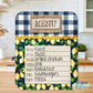 Navy Lemon Farmhouse Personalized Pot Holder And Oven Mitt