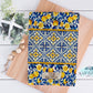 Navy Blue Lemon Tile Personalized Kitchen Towel