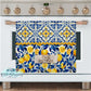 Navy Blue Lemon Tile Personalized Kitchen Towel