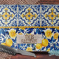 Navy Blue Lemon Tile Personalized Kitchen Towel