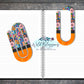 Orange Whimsical Abstract Floral Paper Clip Bookmark