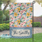 Pastel Spring Wildflowers Personalized Garden Flag