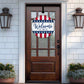Rustic Wooden Patriotic Welcome Personalized Round Door Hanger