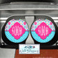 Pink and Blue Floral Polka Dot Personalized Car Coasters