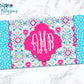 Pink and Blue Floral Polka Dot Personalized License Plate