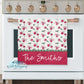 Pink Coquette Bows and Cherries Personalized Kitchen Towel