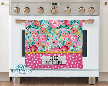 Floral Pink And Polka Dot Menu Dry Erase Board