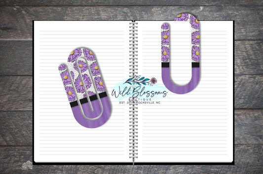 Purple Aster Polka Dot Paper Clip Bookmark