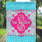 Pink and Blue Floral Personalized Garden Flag