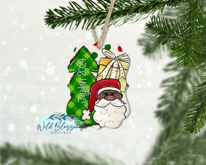 Polka Dot Santa Clause Personalized Ornament