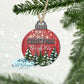Red Wooden Merry Christmas Ball Ornament