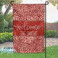 Red Abstract Scribble Welcome Personalized Garden Flag