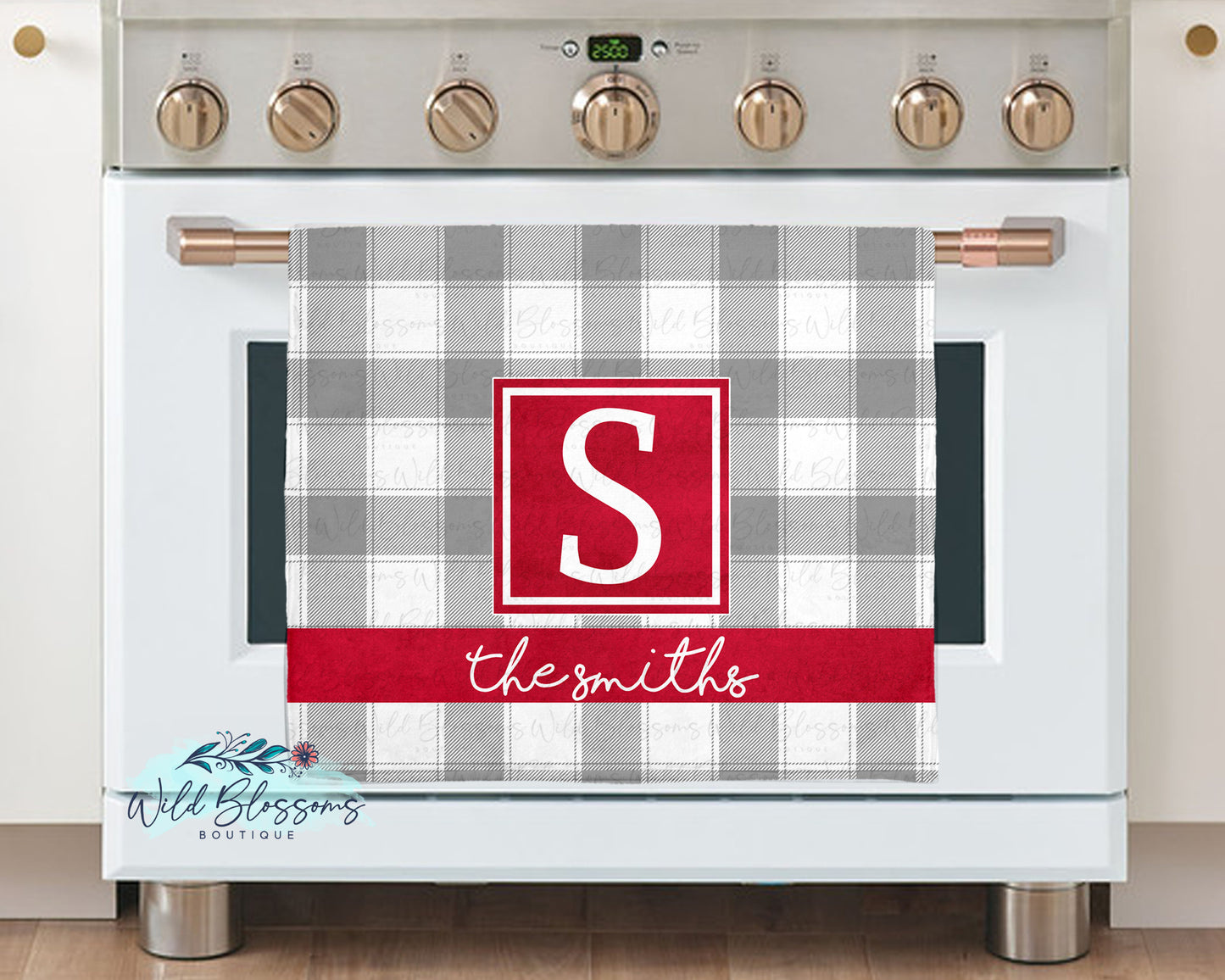 Grey And Red Buffalo Plaid Glass Cutting Board