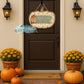 Retro Fall Personalized Pumpkin Door Hanger