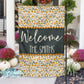 Rustic Fall Welcome Coneflowers Personalized Garden Flag