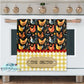 Rustic Yellow Buffalo Plaid and Floral Chicken Personalized Kitchen Towel