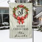 Rustic Green Striped Christmas Holly Floral Wreath Personalized Garden Flag