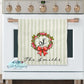 Rustic Green Striped Christmas Holly Floral Personalized Kitchen Towel