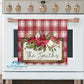Rustic Wooden Buffalo Plaid Poinsettia Floral Personalized Kitchen Towel