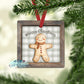 Rustic Wooden Framed Buffalo Plaid Gingerbread Man Personalized Ornament