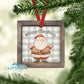 Rustic Wooden Framed Buffalo Plaid Santa Personalized Ornament