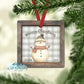 Rustic Wooden Framed Buffalo Plaid Snowman Personalized Ornament