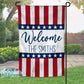 Rustic Wooden Patriotic Welcome Personalized Garden Flag