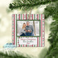 Red and Green Christmas Ball Striped Personalized Photo Ornament
