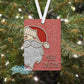 Red and White Herringbone Christmas Santa Merry Christmas Personalized Ornament