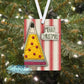 Rustic Stitched Fabric Teacher Pencil Christmas Tree Personalized Ornament