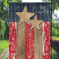 Rustic Wooden American Flag Personalized Garden Flag