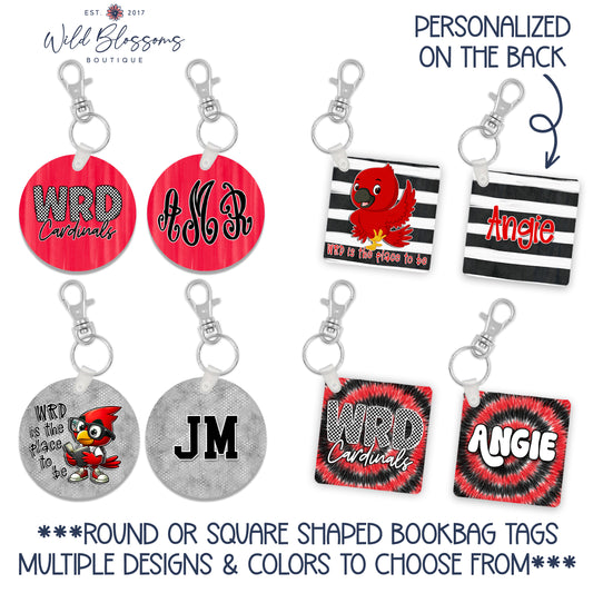 Personalized WRD Spirit Bookbag Tags