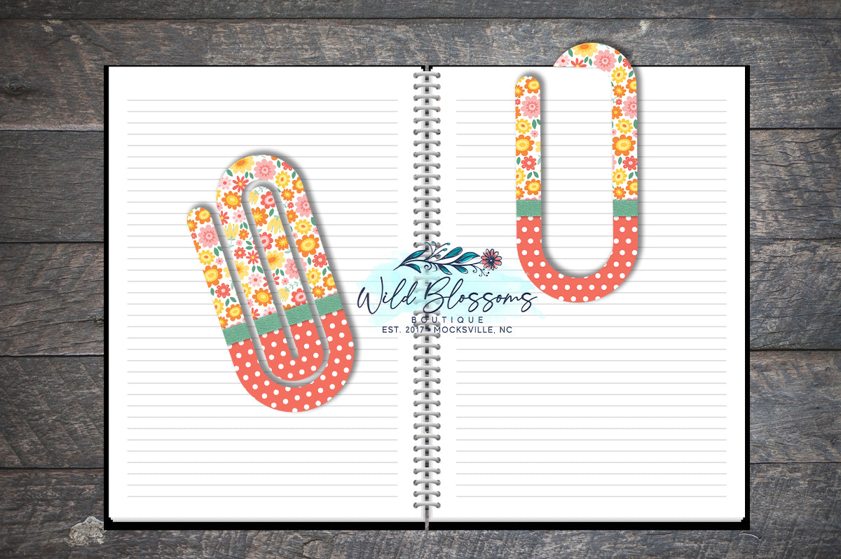 Summer Sunshine Floral Paper Clip Bookmark