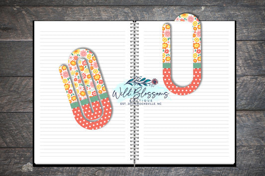 Summer Sunshine Floral Paper Clip Bookmark