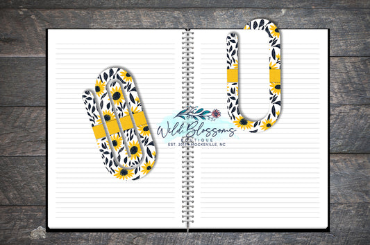 Sunflower Floral Paper Clip Bookmark