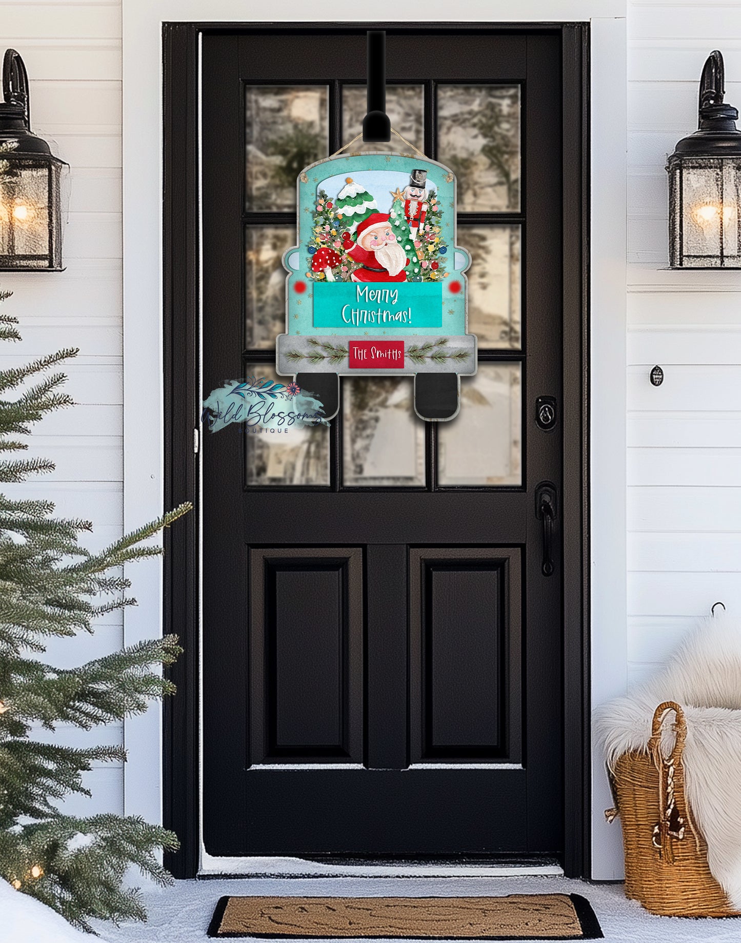 Sassy Santa Personalized Truck Door Hanger