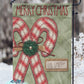 Stitched Candy Cane Merry Christmas Plaid Personalized Garden Flag