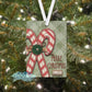 Stitched Candy Cane Merry Christmas Plaid Personalized Ornament