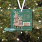 Stitched Pink Christmas Tree Personalized Square Ornament