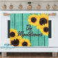 Teal Wooden Sunflower Kitchen Towel