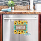 Teal Wooden Sunflower And Burlap Clean / Dirty Dishwasher Magnet