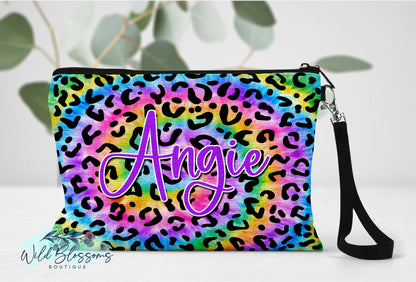 Tie Dye Leopard Print Linen Bag